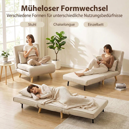 Išskleidžiama 3 viename sofa-lova, reguliuojamas atlošas, smėlio spalvos