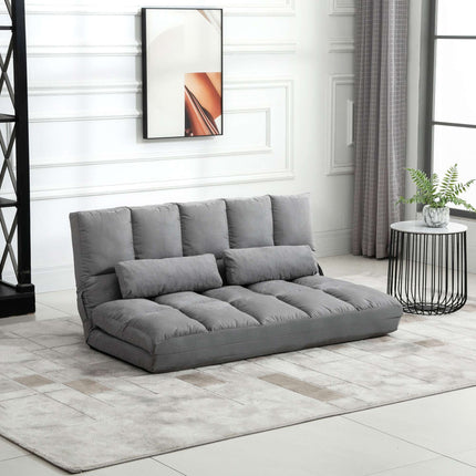 Išskleidžiama sofa-lova su reguliuojamu atlošu, šviesiai pilka