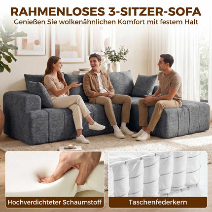 Išskleidžiama L formos šenilinė sofa-lova su pufu, pilka