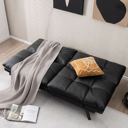 Transformuojama viskoelastinė sofa-lova su reguliuojamais porankiais, juoda