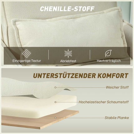 Transformuojamas miegamasis krėslas su lovos funkcija, kreminės spalvos, 3 viename