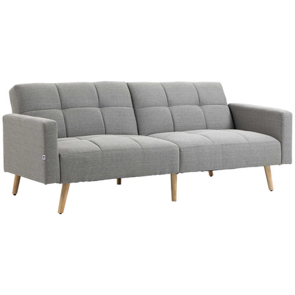 Išskleidžiama sofa-lova, 205 x 88 cm, pilka, lino imitacijos