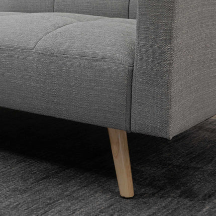 Išskleidžiama sofa-lova, 205 x 88 cm, pilka, lino imitacijos