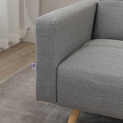 Išskleidžiama sofa-lova, 205 x 88 cm, pilka, lino imitacijos