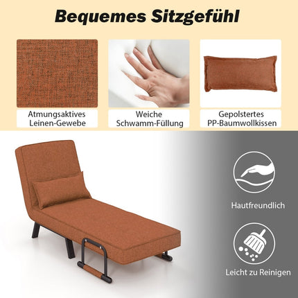 Išskleidžiama sofa-lova - 6 atlošiamų pozicijų, lininis audinys