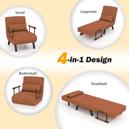Išskleidžiama sofa-lova - 6 atlošiamų pozicijų, lininis audinys
