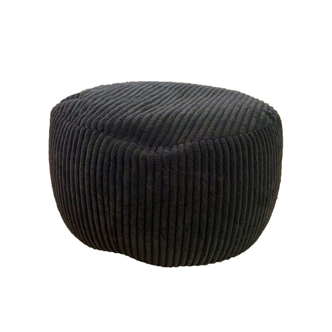 Corduroy Pouf – Round Floor Cushion, Soft Cover