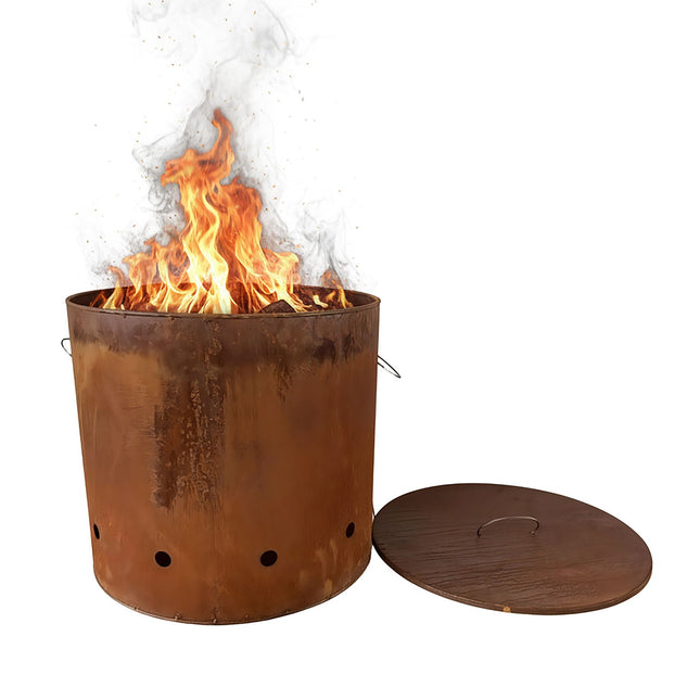 Corten plieno laužavietė su dangčiu - aukštas dizainas