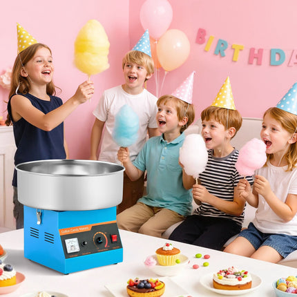 Cotton Candy Machine 1000W, 38cm Stainless Bowl, Blue