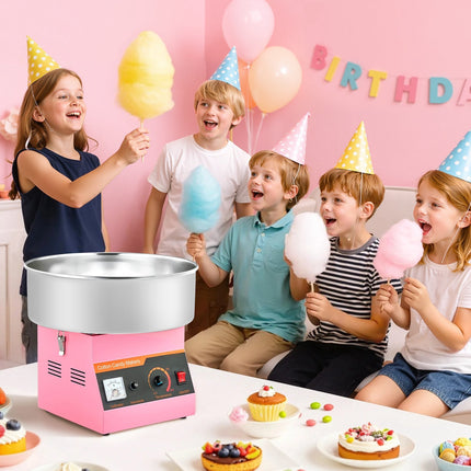 Cotton Candy Machine, 1000W, 38 cm Stainless Bowl, Pink