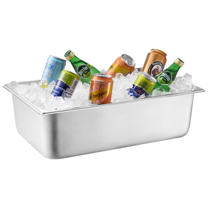 Countertop Condiment Server, 6-Pan Stainless, Clear Lid