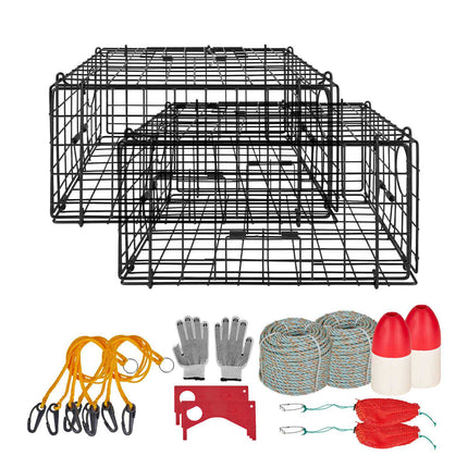 Crab Trap 2-Pack, 24.4in Square, PVC-Coated Mesh