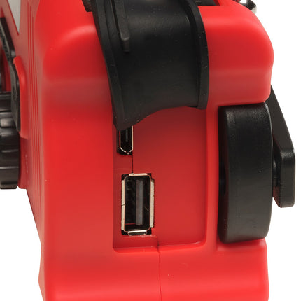 Crank radio with solar charging