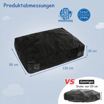 Sensorinis kilimėlis smūgiams, 119 cm x 99 cm, putplasčio blokeliai, plaunamas užvalkalas