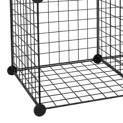 Kubinių lentynų komplektas - moduliniai metalinės vielos laikymo kubeliai