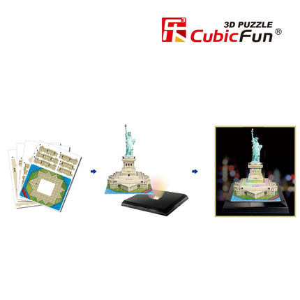 „Cubicfun“ 3D dėlionė su šviesos diodais ir Laisvės statula