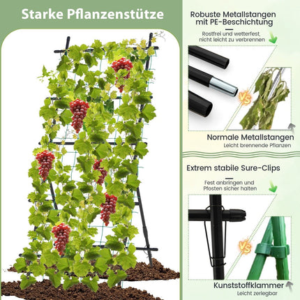 Agurkų grotelės su tinklu, 187 cm aukščio, PE dengtas metalas