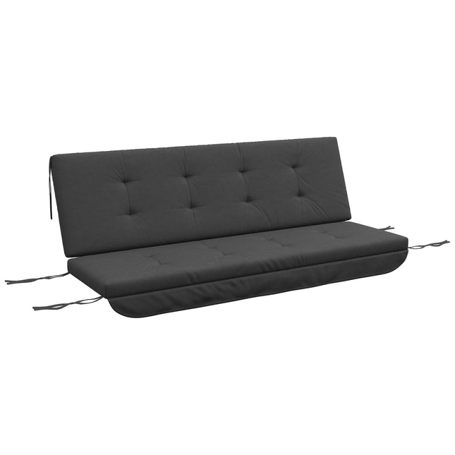 Pagalvėlių komplektas verandos sūpynėms, 170 cm, kėdės pagalvėlė, sūpynių pagalvėlė, sėdynės pagalvėlė, sodo sūpynės, sodo pagalvėlė, nugaros pagalvėlė, tamsiai pilka