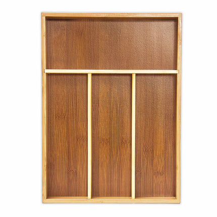 Cutlery box 4 compartments bamboo