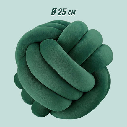 Tamsiai žalia mazginė pagalvė – 25 cm, poliesterio putos