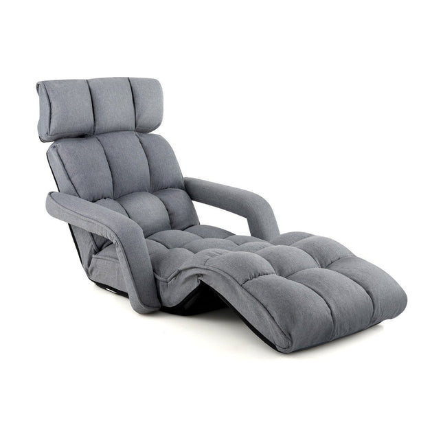 Sulankstoma sofa-lova su 6 reguliuojamomis padėtimis, 72 x 61 x 46,5 cm, pilka