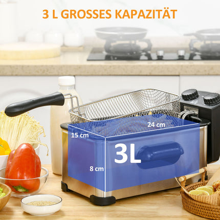 Gruzdintuvė, 3 litrai, 2000 W galia, permatomas dangtis, vėsi rankena, juoda
