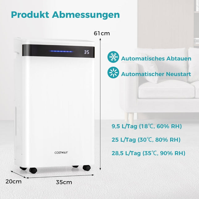 Oro sausintuvas 28,5 l/dieną, 35 m² padengimas, 4 režimai, baltas