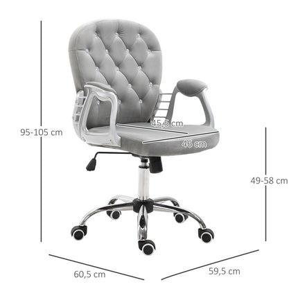 Ergonomiška biuro kėdė su paminkštintu atlošu, pilka, 59,5 x 60,5 x 95-105 cm