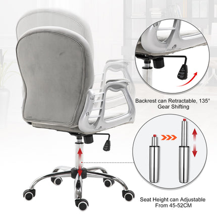 Ergonomiška biuro kėdė su paminkštintu atlošu, pilka, 59,5 x 60,5 x 95-105 cm