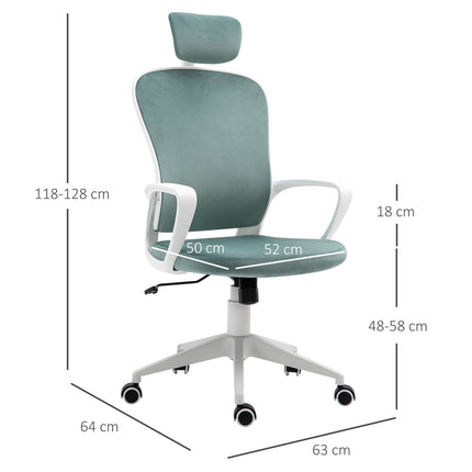 Ergonomiška biuro kėdė su supamąja funkcija, porankiais, galvos atrama, reguliuojamo aukščio, 63x64x118-128 cm