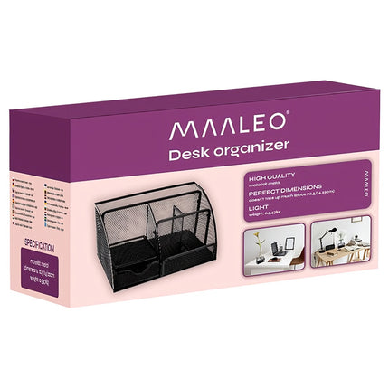 Desk organizer - 6 compartments - black