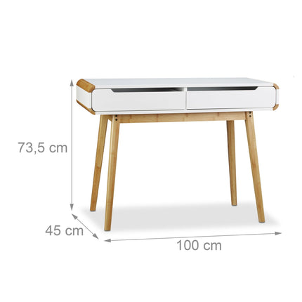 Desk with drawers in white
