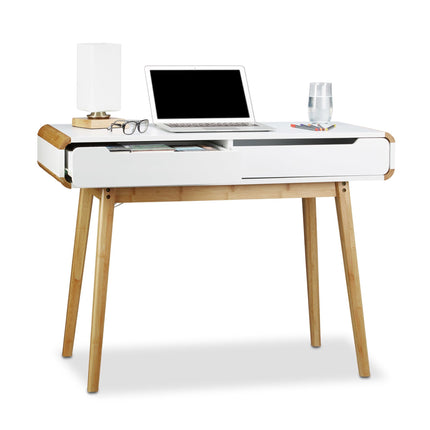 Desk with drawers in white