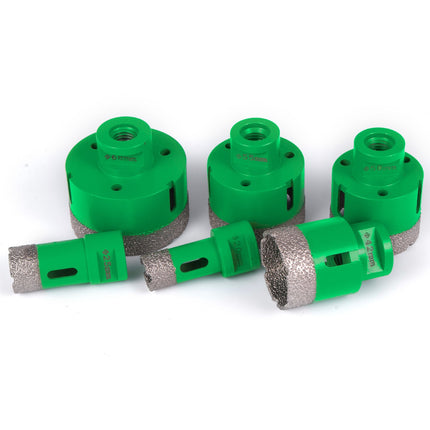 Diamond Hole Saw Set, 6-Piece, 20–68 mm, M14 Thread, Tile, Granite