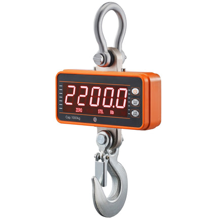 Digital Crane Scale 2200 lb, Remote Control, LED Display