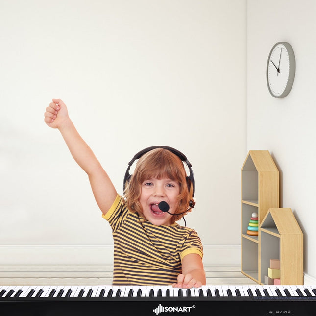 Skaitmeninis pianinas, klaviatūra, 88 klavišai, nešiojamas elektroninis muzikos instrumentas, vaikiškas pianinas, vaikiškas pianinas, juodas