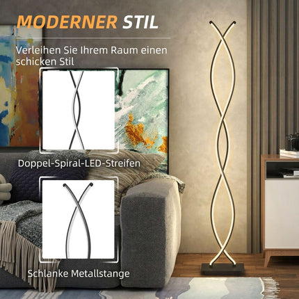 Pritemdomo LED toršeras, juodas dvigubos spiralės dizainas