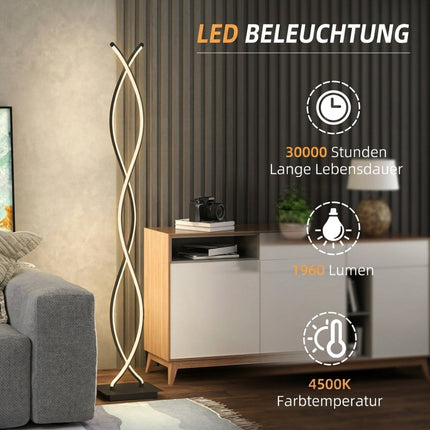 Pritemdomo LED toršeras, juodas dvigubos spiralės dizainas
