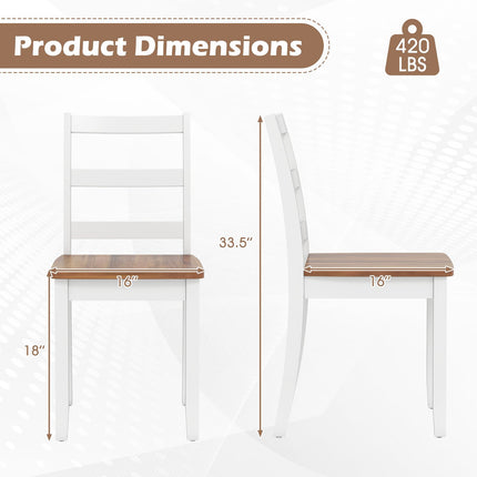 Dining Chairs Set of 4, Ladder Back, 400 lb Capacity