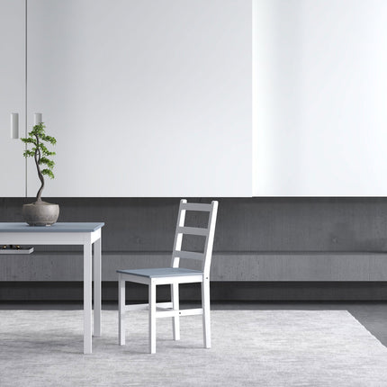 Compact dining set in 3 parts, grey/white pine