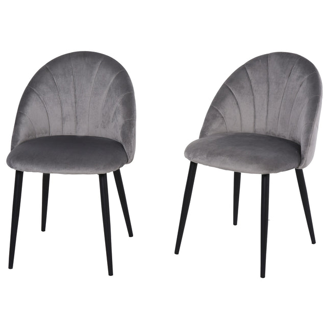 Velvet dining room chairs Set of 2, Skandi Design, Grey