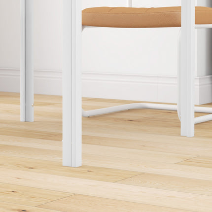 Valgomojo stalas Kvadratinis virtuvės stalas 4 asmenims, valgomojo stalas pagamintas iš grūdinto stiklo, keliamoji galia iki 80 kg, virtuvei, valgomajam, 75 x 75 x 75 cm, baltas