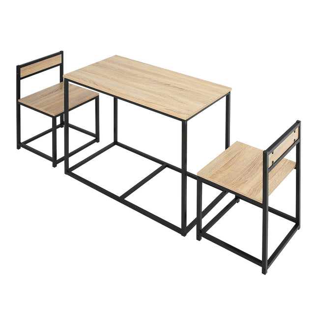 Oak Dining table set - 2 chairs, small space solution