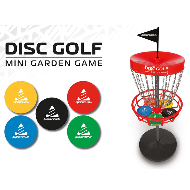 Disc golf set with basket