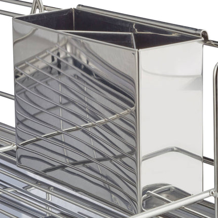 Dish rack with cutlery basket