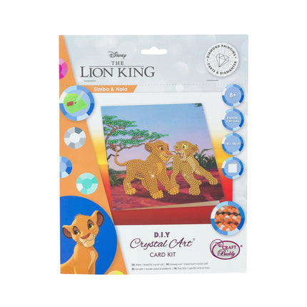 Disney krištolinė dailės kortelė Simba ir Nala, 18 x 18 cm
