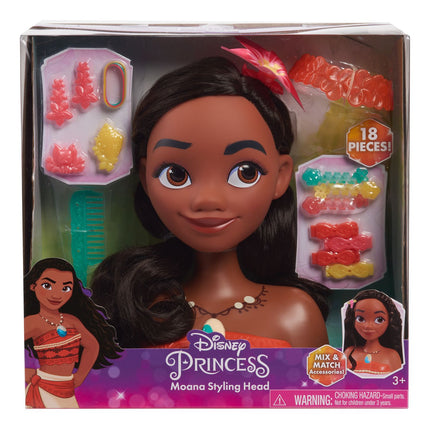 Disney princesės Moanos (Vaianos) stiliaus galvutė su 18 priedų