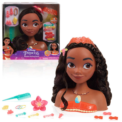 Disney princesės Moanos (Vaianos) stiliaus galvutė su 18 priedų