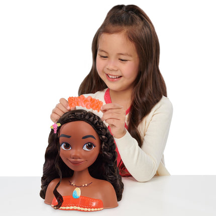 Disney princesės Moanos (Vaianos) stiliaus galvutė su 18 priedų