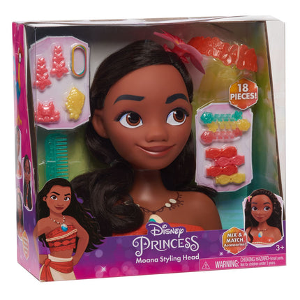 Disney princesės Moanos (Vaianos) stiliaus galvutė su 18 priedų